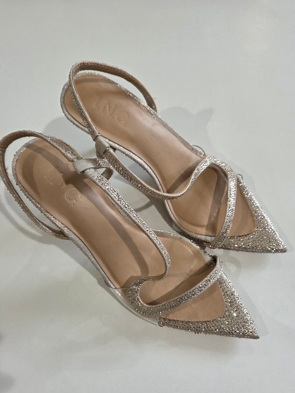 INC International Concepts Rhinestone Slingback Pointed Toe Flats Women's Size 7